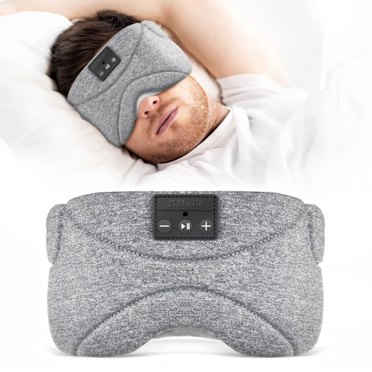 Flashmen Bluetooth Sleep Mask Headphone with White Noise Blackout Light Ice-Feeling Extra Soft Modal Lining Sleep Eye Mask Ultra-Thin Sleeping Headphones