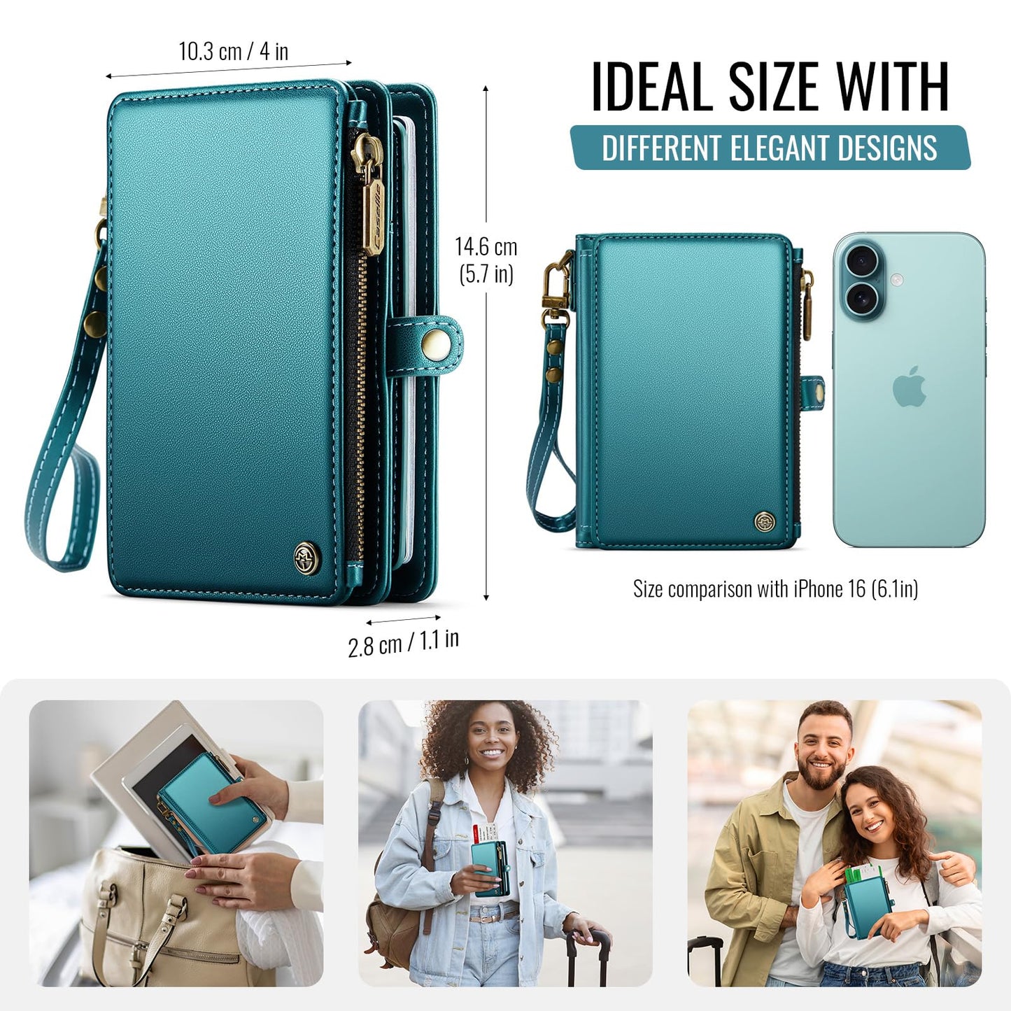 ASAPDOS Passport Holder Wallet Case Wallet for Men Women Blue