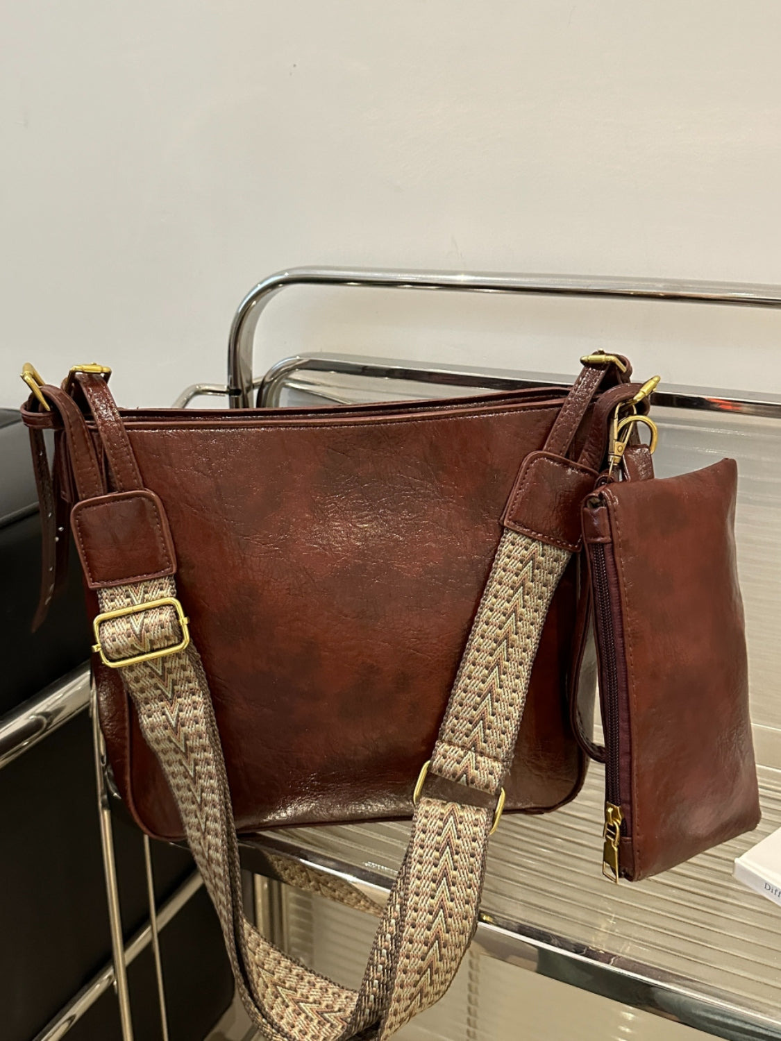 Crossbody Bag with Adjustable Fabric Strap