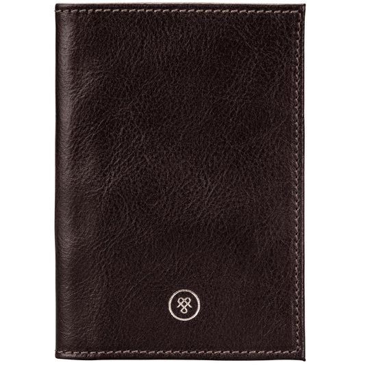 Maxwell Scott - Luxury Leather Passport Holder Cover for Luxury Travel - Made from Full Grain Hides - The Prato Dark Brown