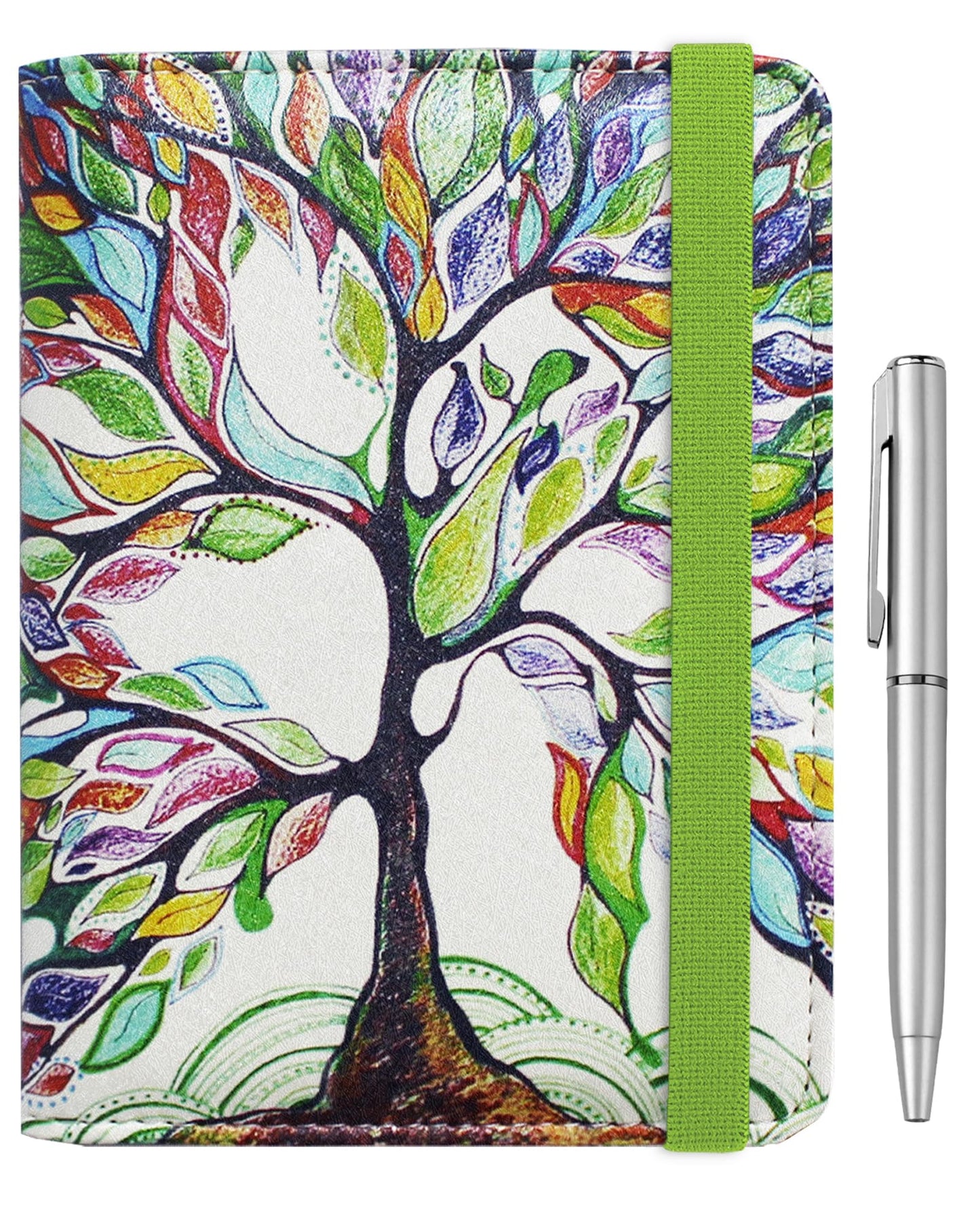 Travel Passport Wallet with RFID Shielding and Pen Slot (Lucky Trees)