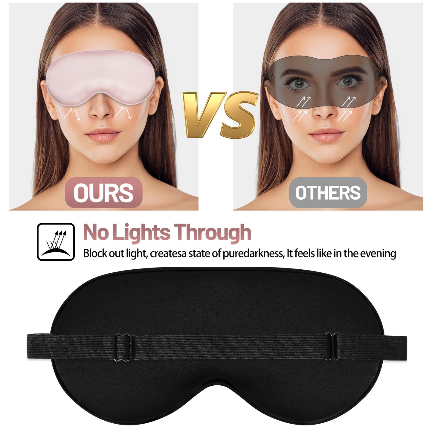 FlyCoco 3D Contoured Sleep Mask that Blocks 99% of Light (Pink)