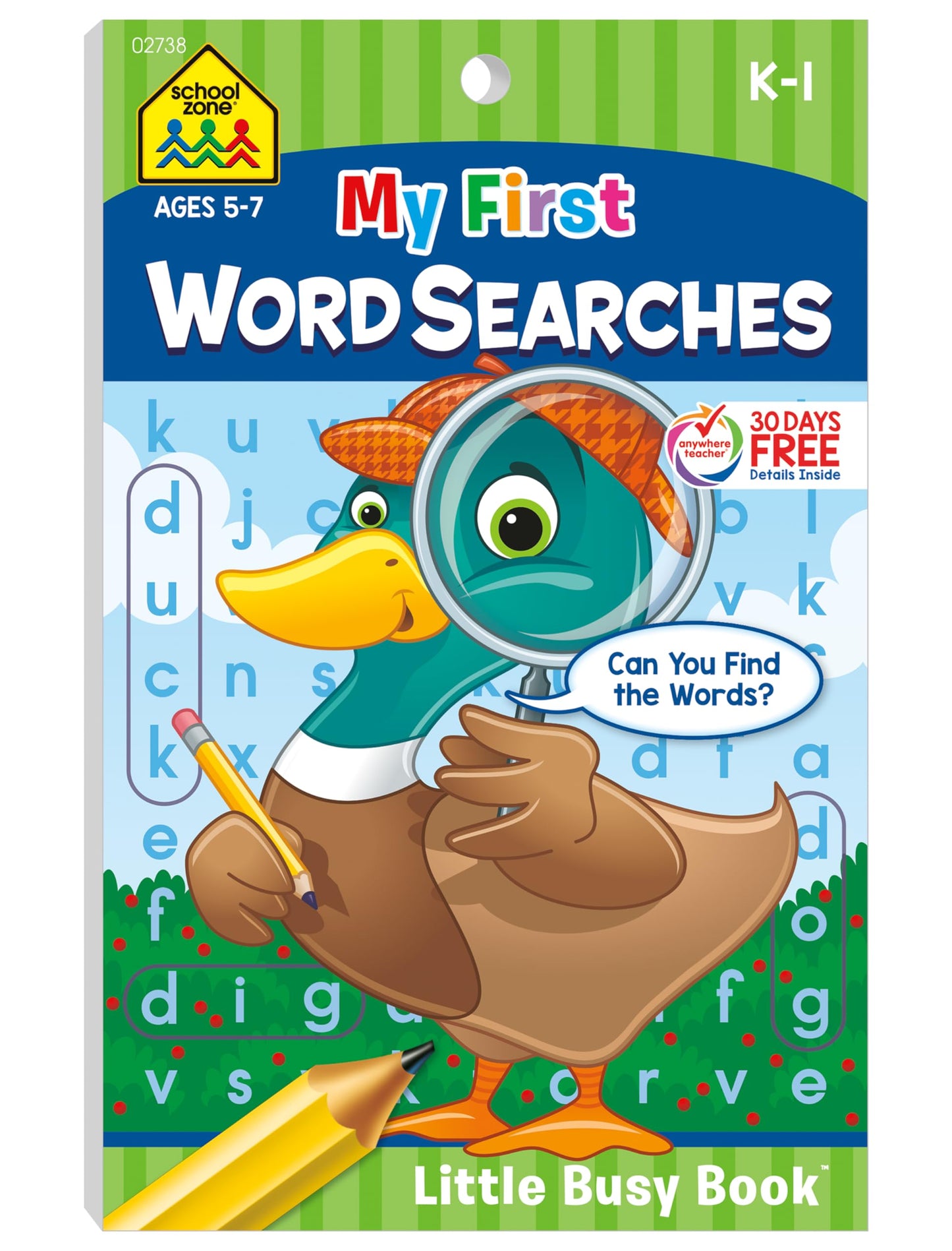 School Zone - My First Word Searches Workbook - Ages 5 to 7, Kindergarten to 1st Grade, Activity Pad, Search & Find, Word Puzzles, and More (School Zone Little Busy Book™ Series)