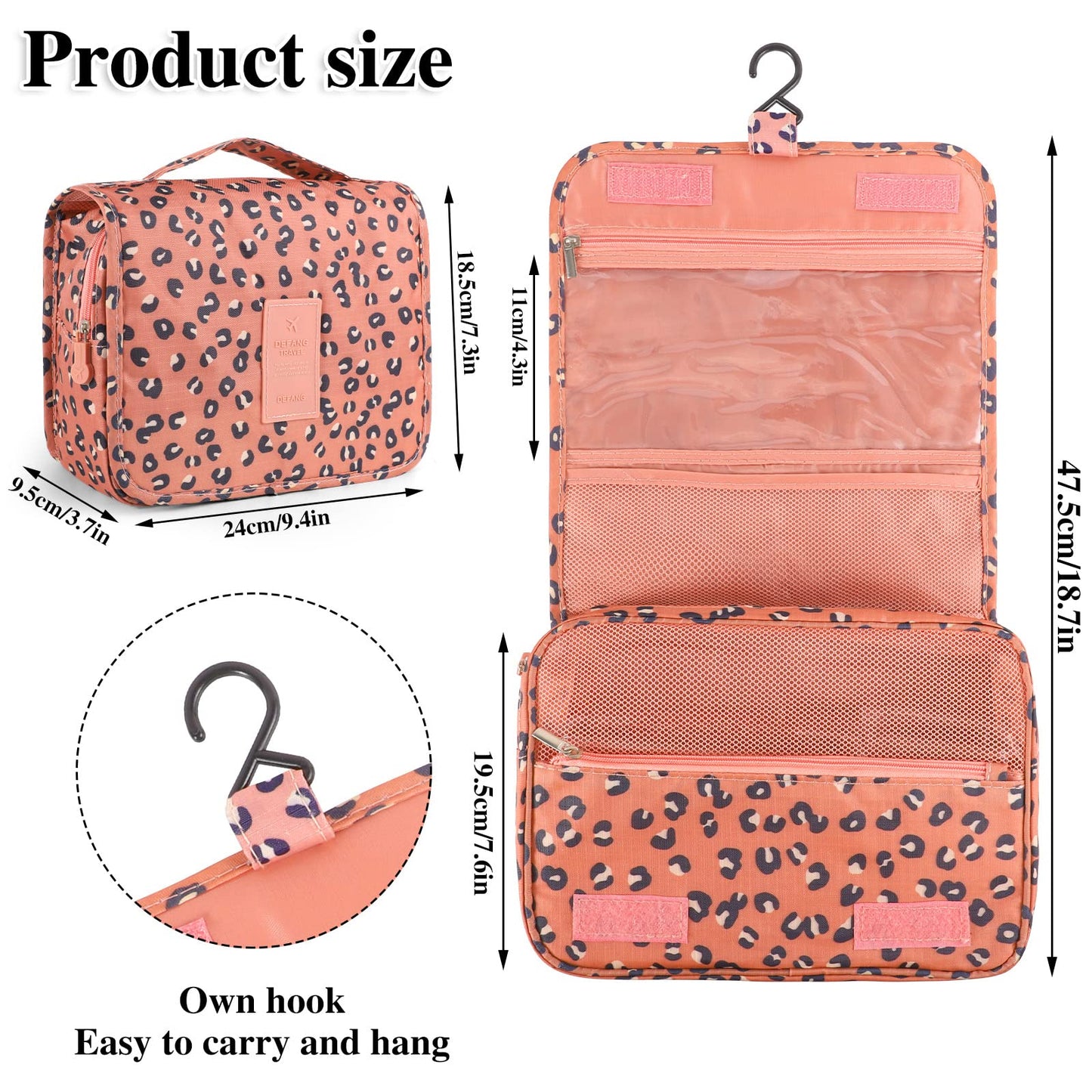 Pengxiaomei Toiletry Bag, Waterproof Hanging Cosmetic Bag Portable Travel Makeup Pouch Multi-function Handle Travel Bathroom Bag Stocking Stuffers for Women and Girls Christmas Gifts