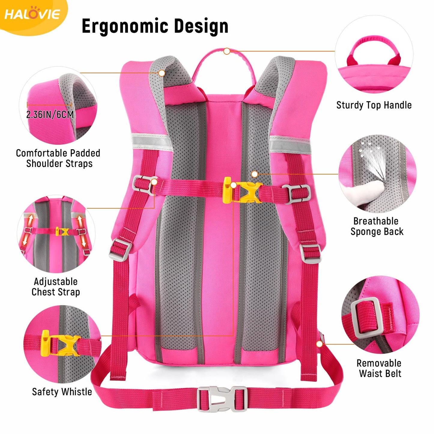 HALOVIE Kids Travel Backpack Lightweight Small Kids Daypack Preschool Kindergarten Children SchoolBag for Boys Girls