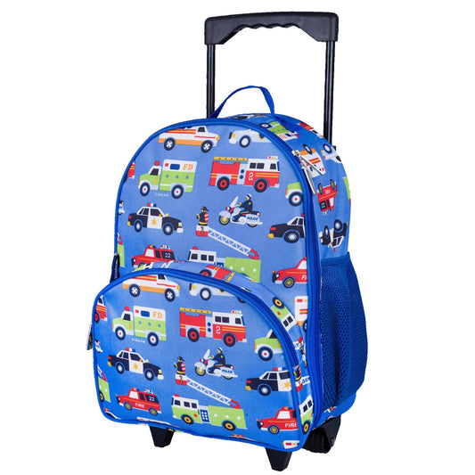 Wildkin Kids Roller Bag for Boys and Girls, Carry on Luggage Size is Perfect for School and Overnight Travel, Measures 16 x 12 x 6 Inches (Heroes)