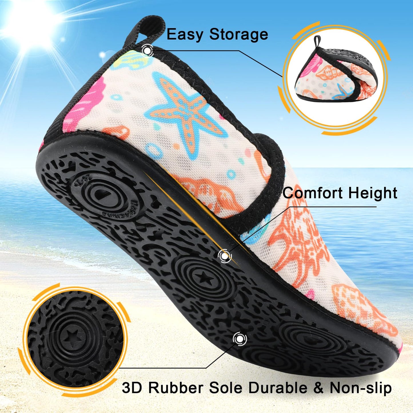 Baby Shoes Boy Girl Summer Barefoot Sandals Toddler Slip on Water Shoes Toddler Infant Water Socks Shoes Pool Beach Swim Aqua Socks Size