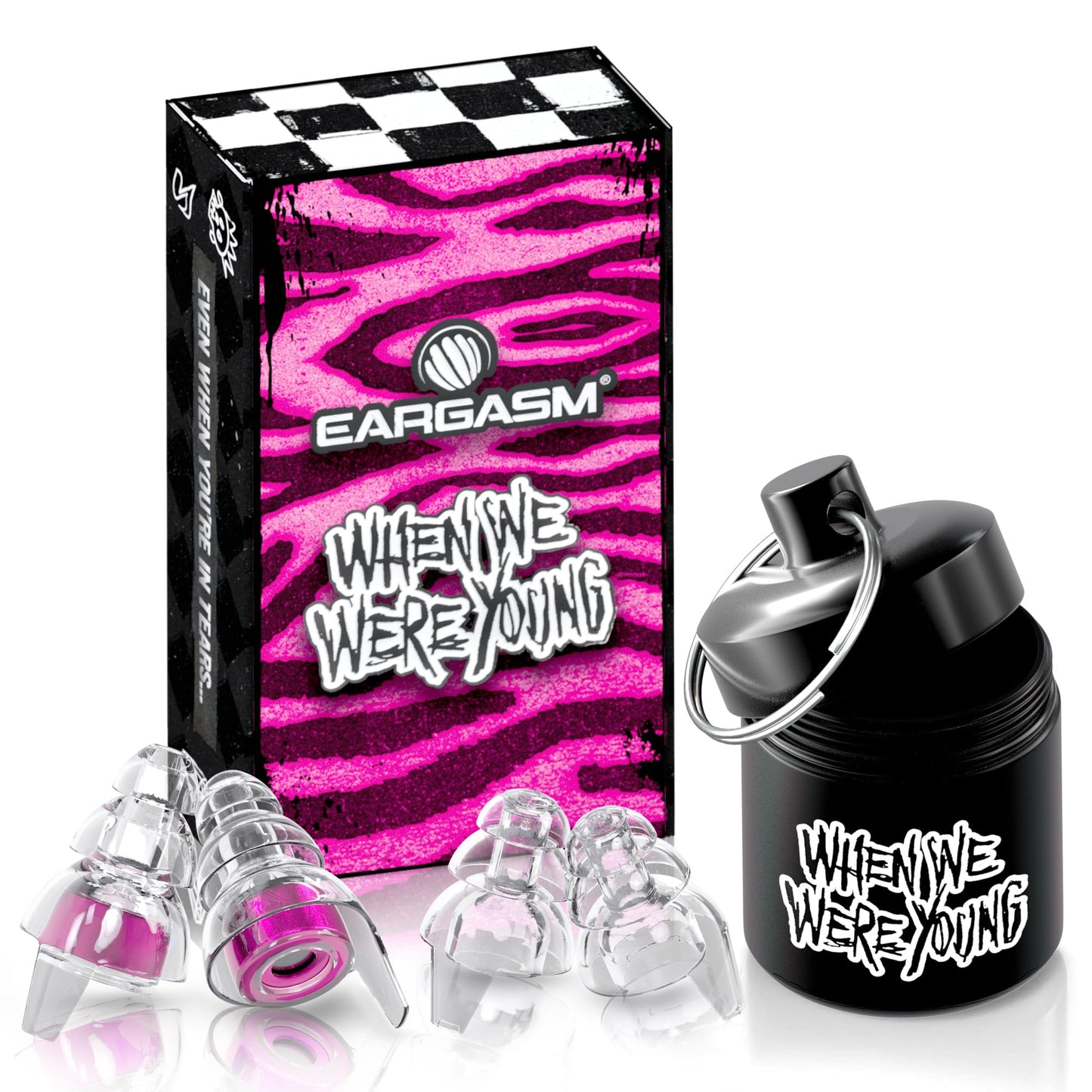 Eargasm High Fidelity Earplugs - When We were Young 2024 Edition - Reusable Noise Reduction Hearing Protection Ear-Plugs with Carrying Case for Festivals, Concerts, Raves, Live Music, Sporting Events