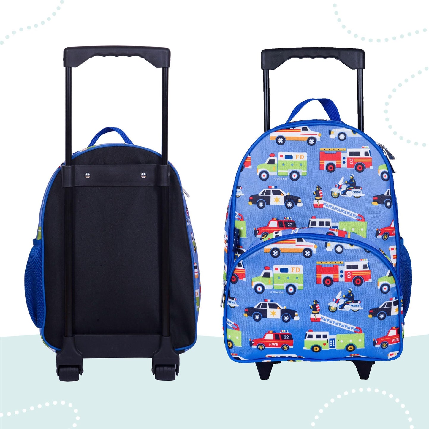 Wildkin Kids Roller Bag for Boys and Girls, Carry on Luggage Size is Perfect for School and Overnight Travel, Measures 16 x 12 x 6 Inches (Heroes)