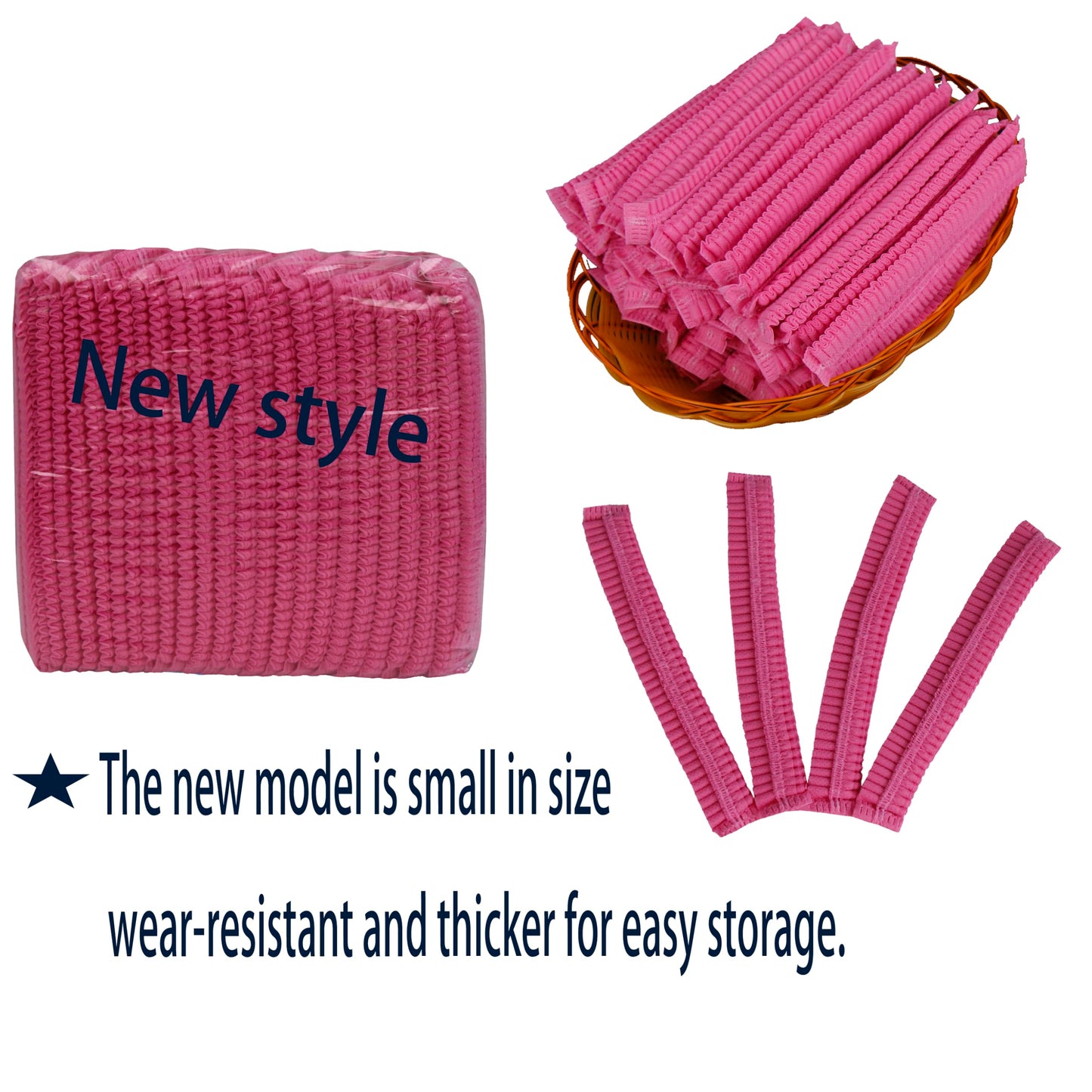 Disposable non-woven striped shoe covers (100 pcs - 50 pairs) durable, breathable, moisture-proof, thickened, odourless, simple and stylish design, suitable for men's size and women's size (Pink.)