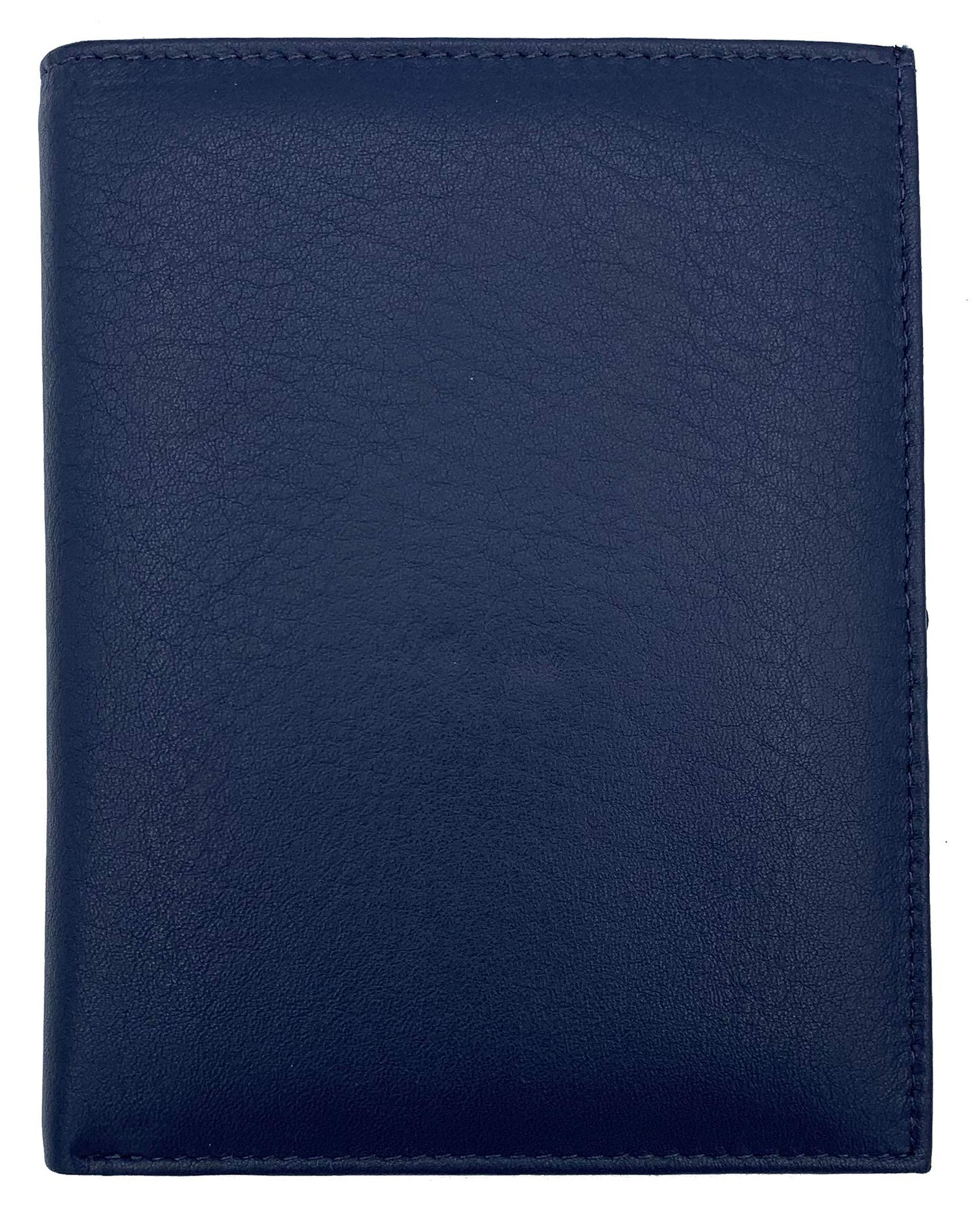 Leather RFID-Shielding Passport Holder and Wallet (Navy Blue)