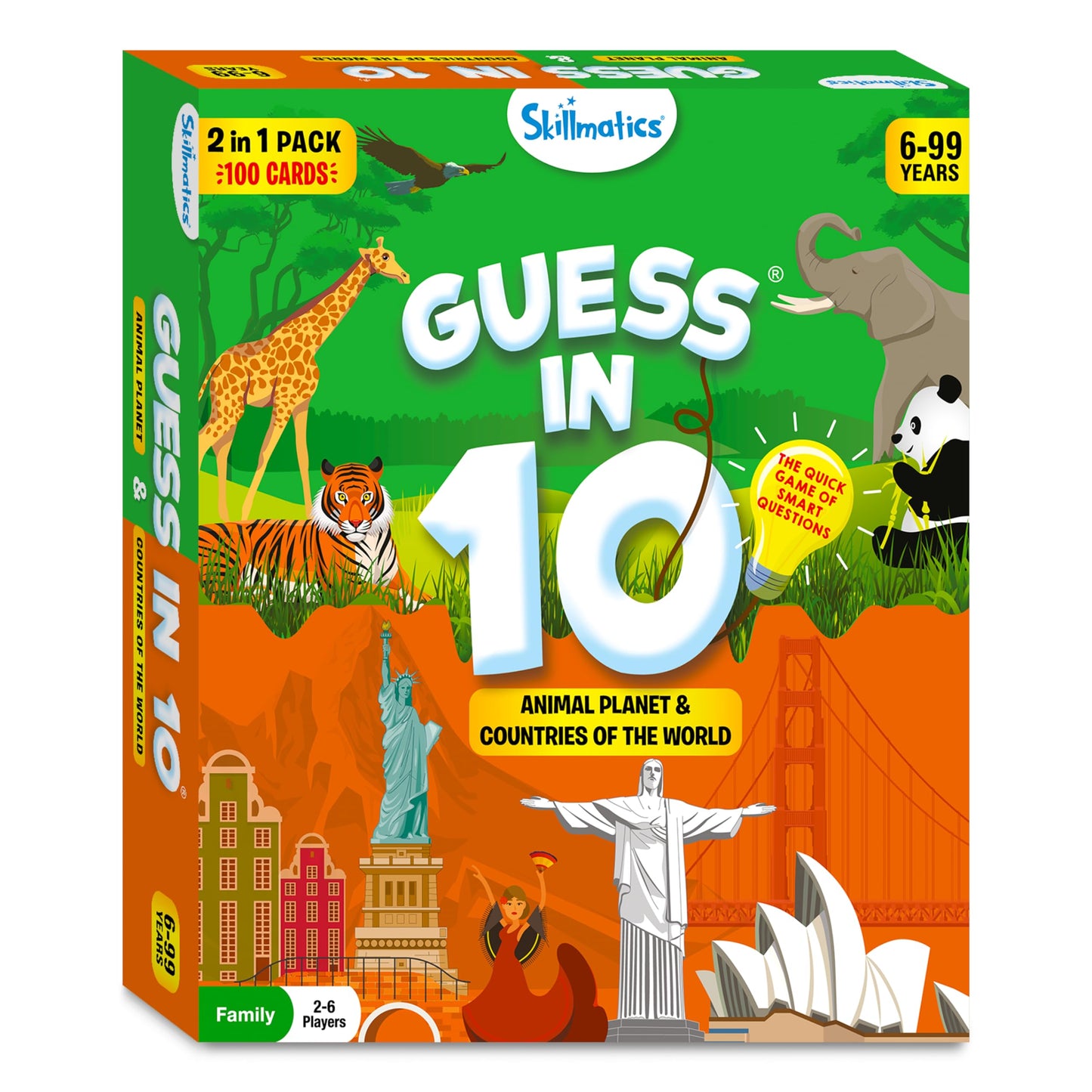 Skillmatics Card Game - Guess in 10 Animals & Countries, Perfect for Boys, Girls, Kids, and Families Who Love Toys, Travel Games, Gifts for Ages 6, 7, 8, 9