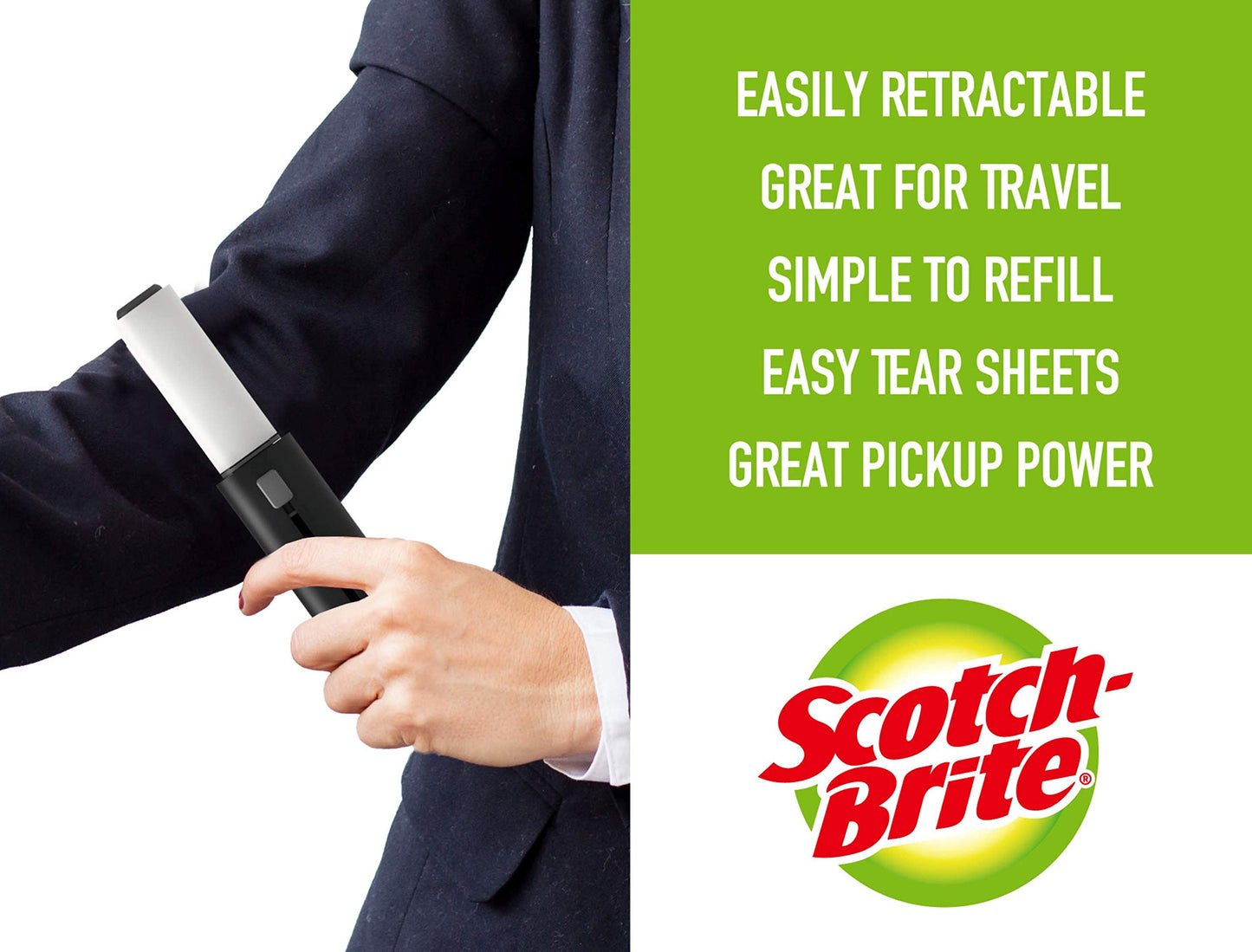 Scotch-Brite Mini Travel Lint Roller, Works Great On Pet Hair, 30 Sheets