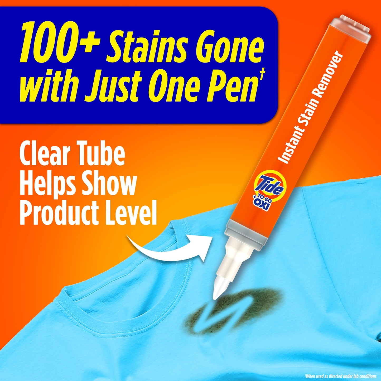 Tide Pen Stain Remover for Clothes, Tide To Go Pen, Instant Stain Remover Pen & Spot Cleaner, Portable & Travel-Friendly, Works on Food & Drink Stains, Fits in Purses & Bags, 3 Count (Pack of 1)