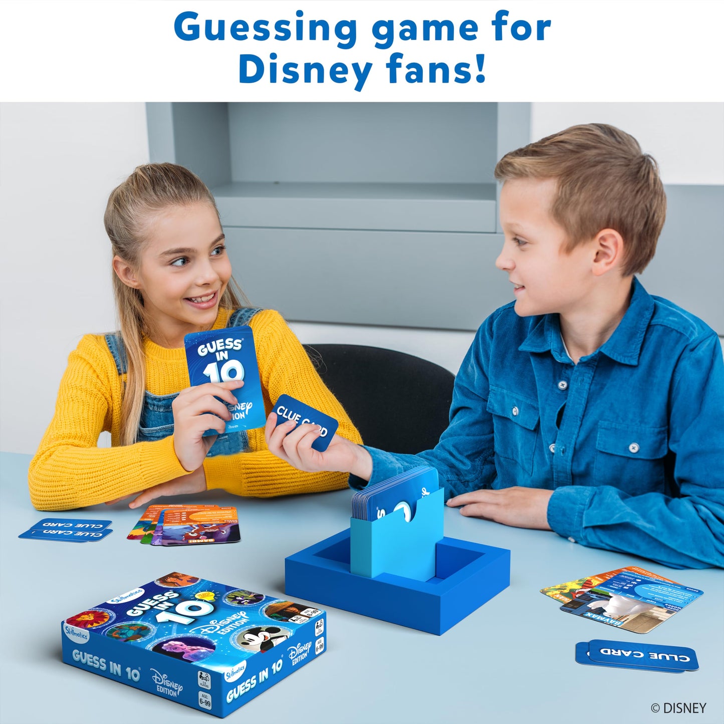 Skillmatics Card Game - Guess in 10 Disney, Perfect for Girls, Boys, Kids, Teens, Adults Who Love Board Games, Cinderella, Mickey Mouse, Moana, Gifts for Ages 6, 7, 8, 9 and Up