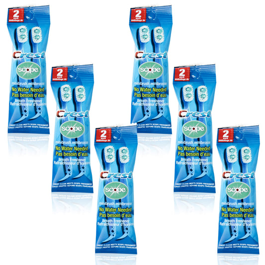 Crest Mini Disposable Toothbrushes with Toothpaste and Pick (2 Brushes per Package)