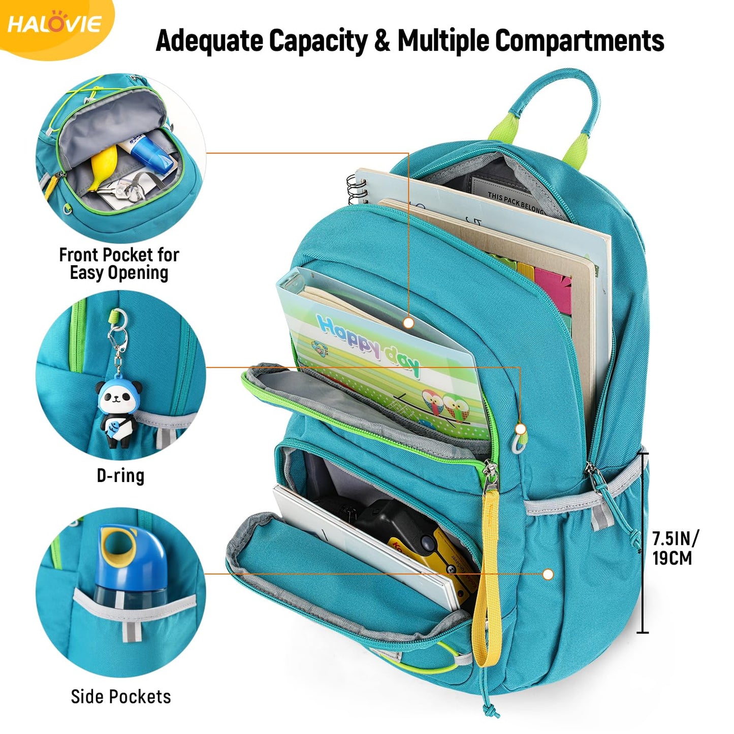 HALOVIE Kids Travel Backpack Lightweight Small Kids Daypack Preschool Kindergarten Children SchoolBag for Boys Girls