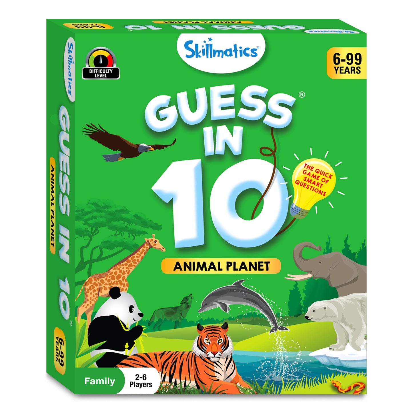 Skillmatics Card Game - Guess in 10 Animal Planet, Perfect for Boys, Girls, Kids, and Families Who Love Toys, Travel Games, Gifts for Ages 6, 7, 8, 9