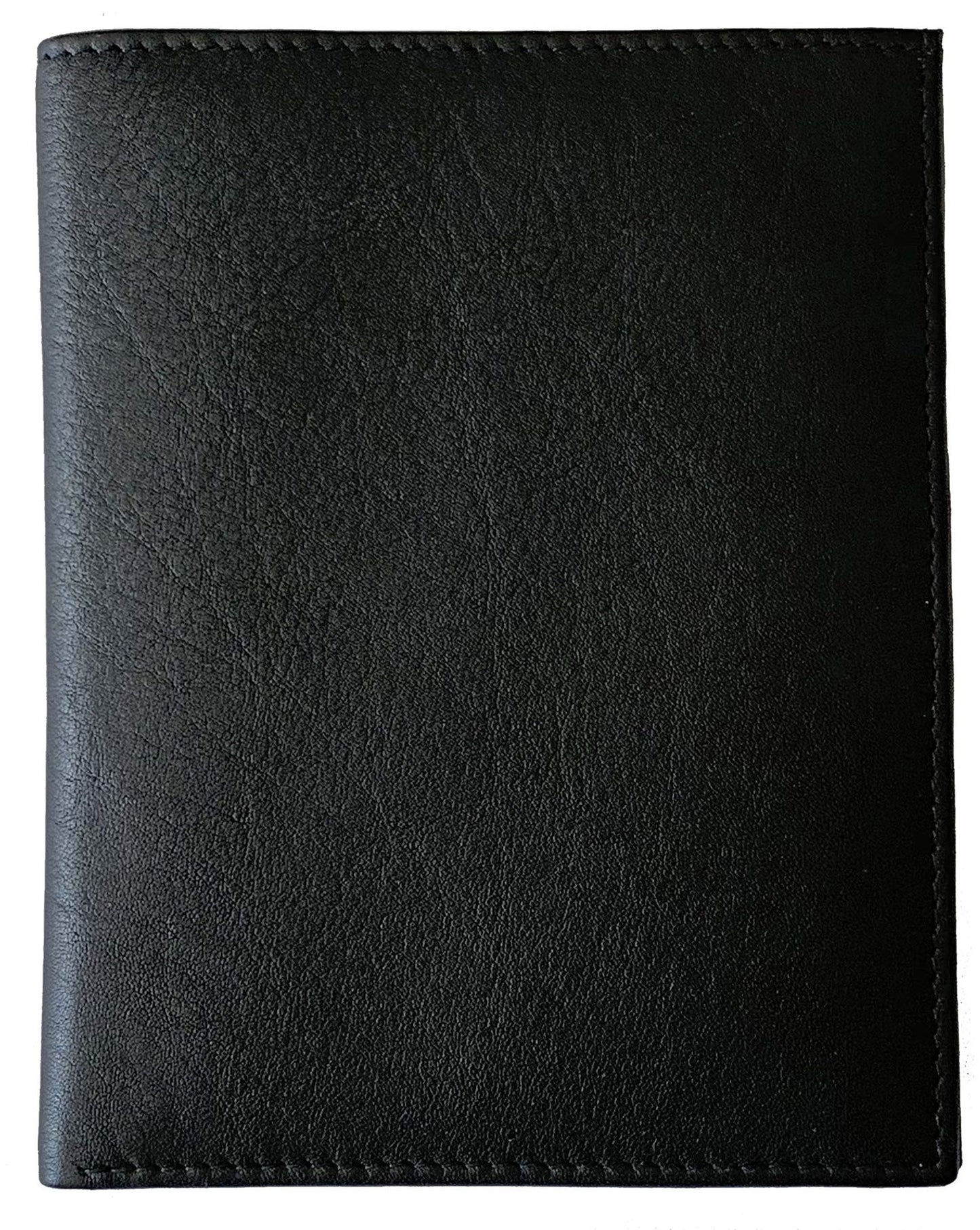 Leather RFID-Shielding Passport Holder and Wallet (Black)