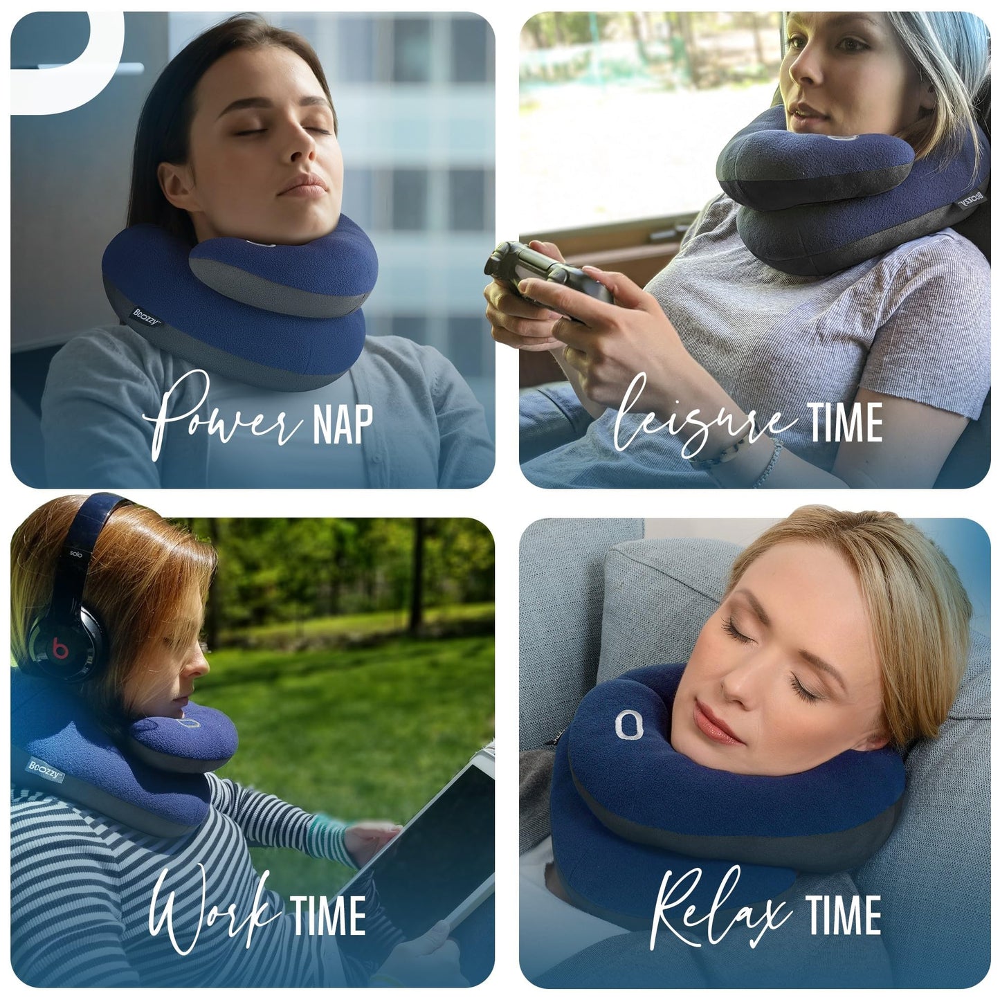 BCOZZY Travel Neck Pillow for Airplane – Patented Double Support for Head, Neck, and Chin. Best for Long Flights, Plane Sleeping, and Car Rides. Adjustable Size. Washable. Carry Bag. Large, Leopard