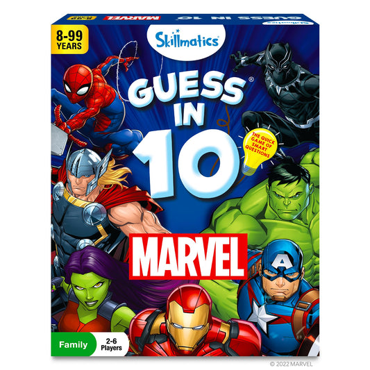 Skillmatics Card Game - Guess in 10 Marvel, Perfect for Boys, Girls, Teens, Adults Who Love Avengers, Spiderman, Iron Man, Travel Game, Gifts for Ages 8, 9, 10 and Up