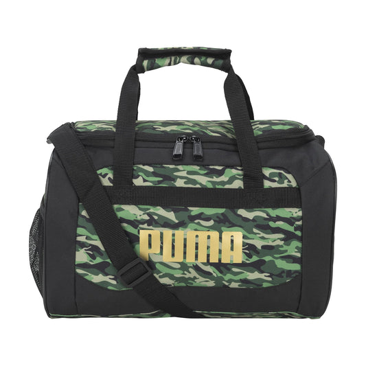 PUMA Kids' Evercat Transformation Duffel Bag, Green Camo/Gold, One Size