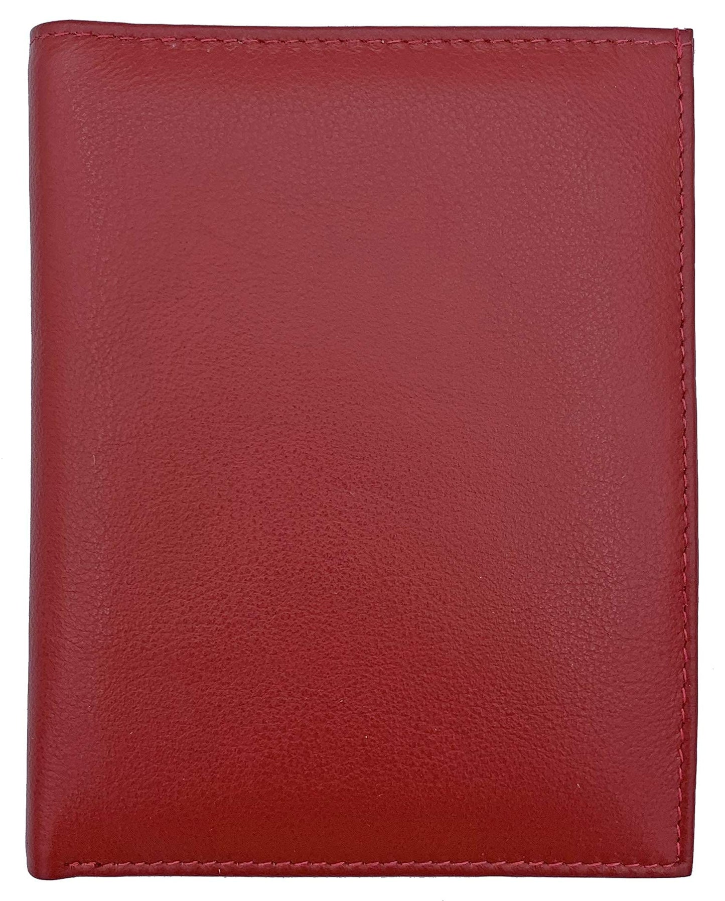 Leather RFID-Shielding Passport Holder and Wallet (Red)