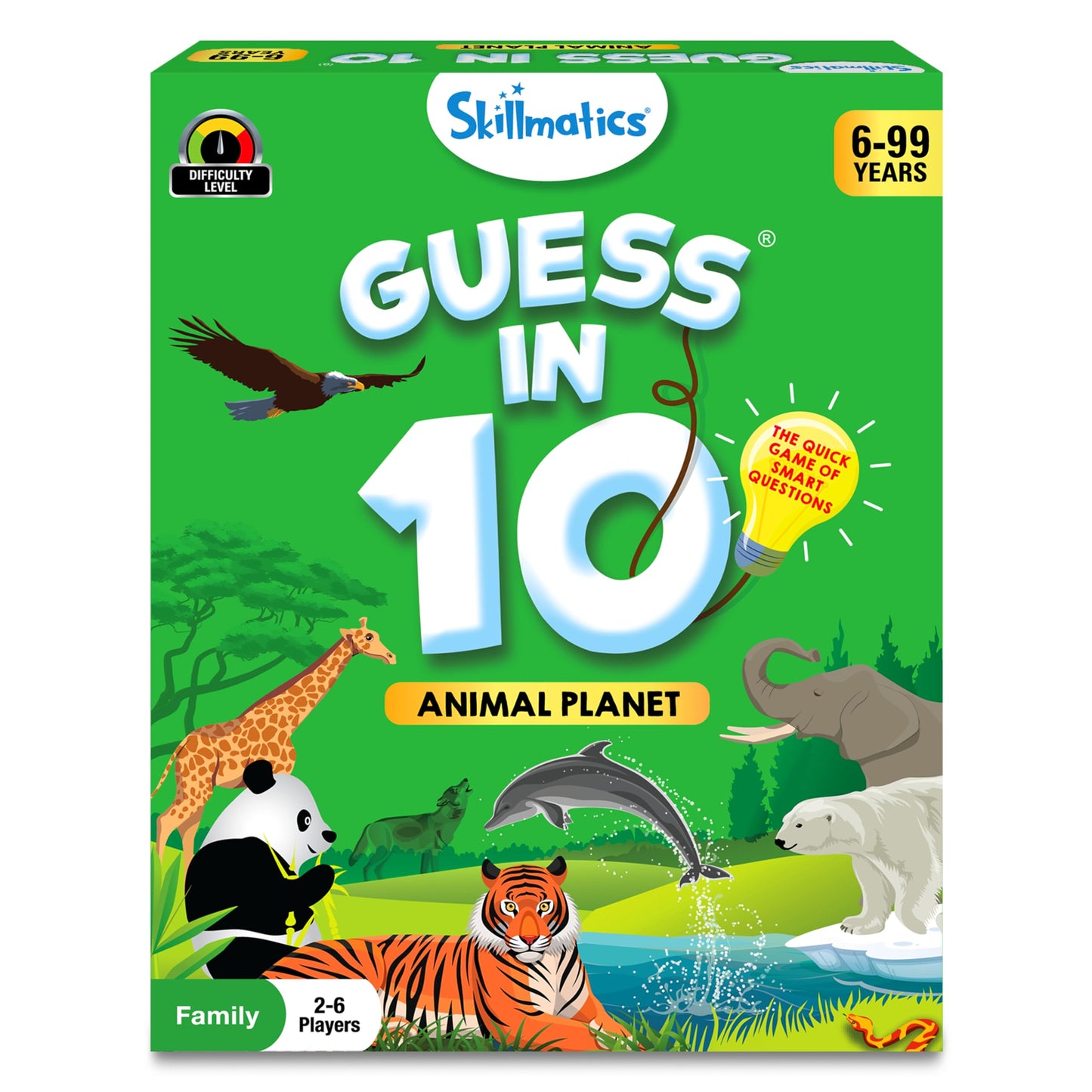 Skillmatics Card Game - Guess in 10 Animal Planet, Perfect for Boys, Girls, Kids, and Families Who Love Toys, Travel Games, Gifts for Ages 6, 7, 8, 9