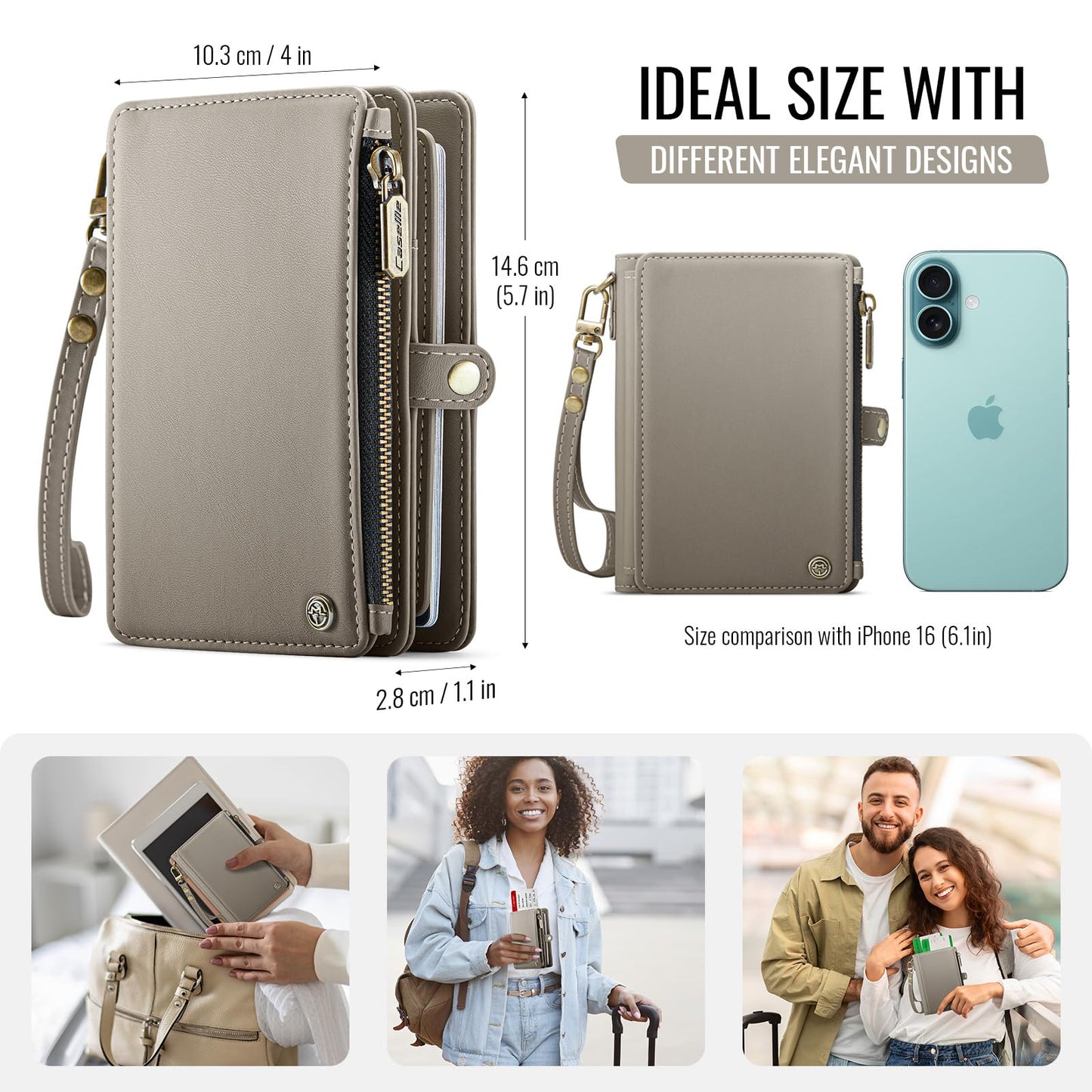 ASAPDOS Passport Holder Wallet Case Wallet for Men Women Beige