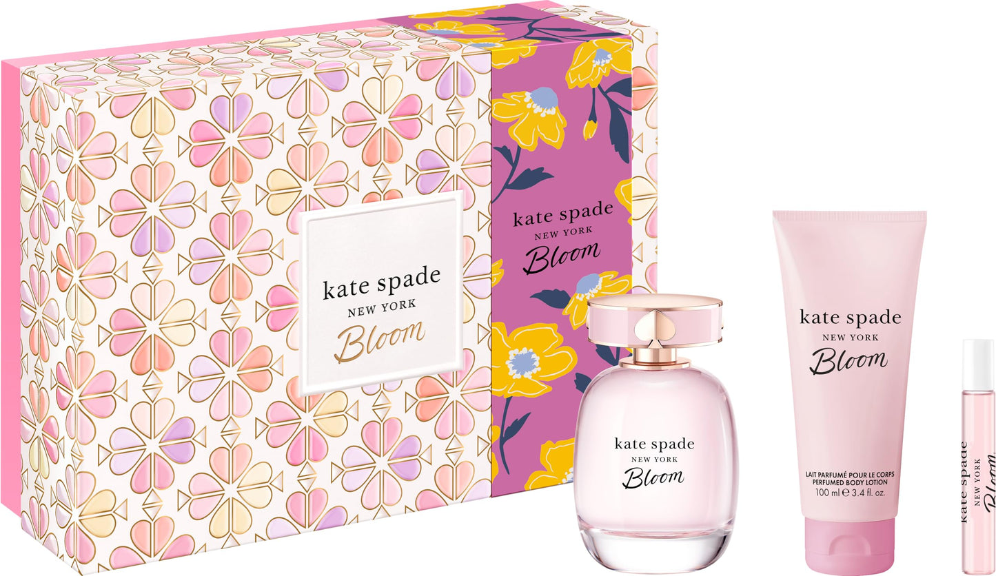 kate spade new york Bloom Eau de Toilette - Full Size Eau de Parfum, Full Size Body Lotion, and Travel Spray