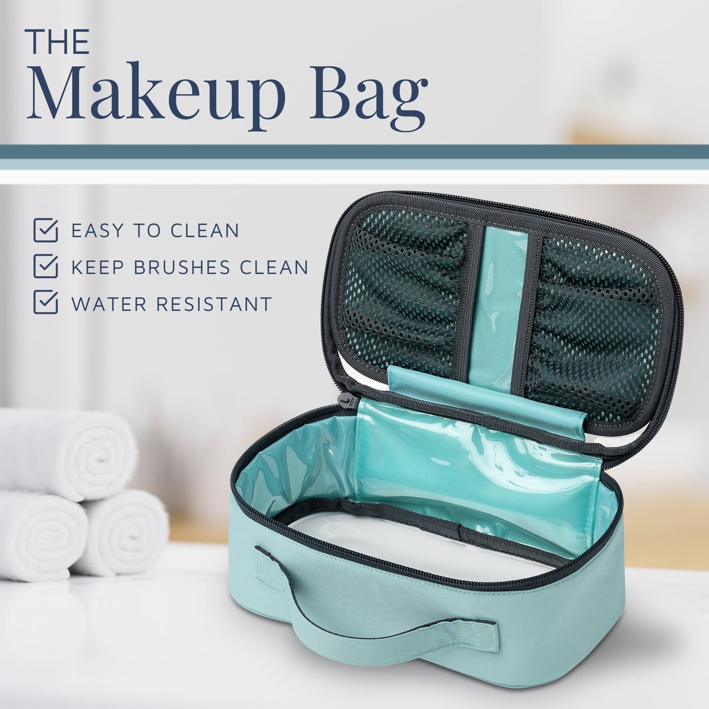 Comprehensive 3-Piece Toiletries Bag Set for Versatile Travel Needs (Dusty Teal)