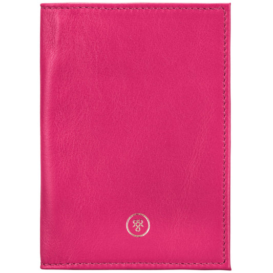 Maxwell Scott - Luxury Soft Leather Passport Holder Cover for Luxury Travel - Made in Italy - The Prato Nappa - Hot Pink