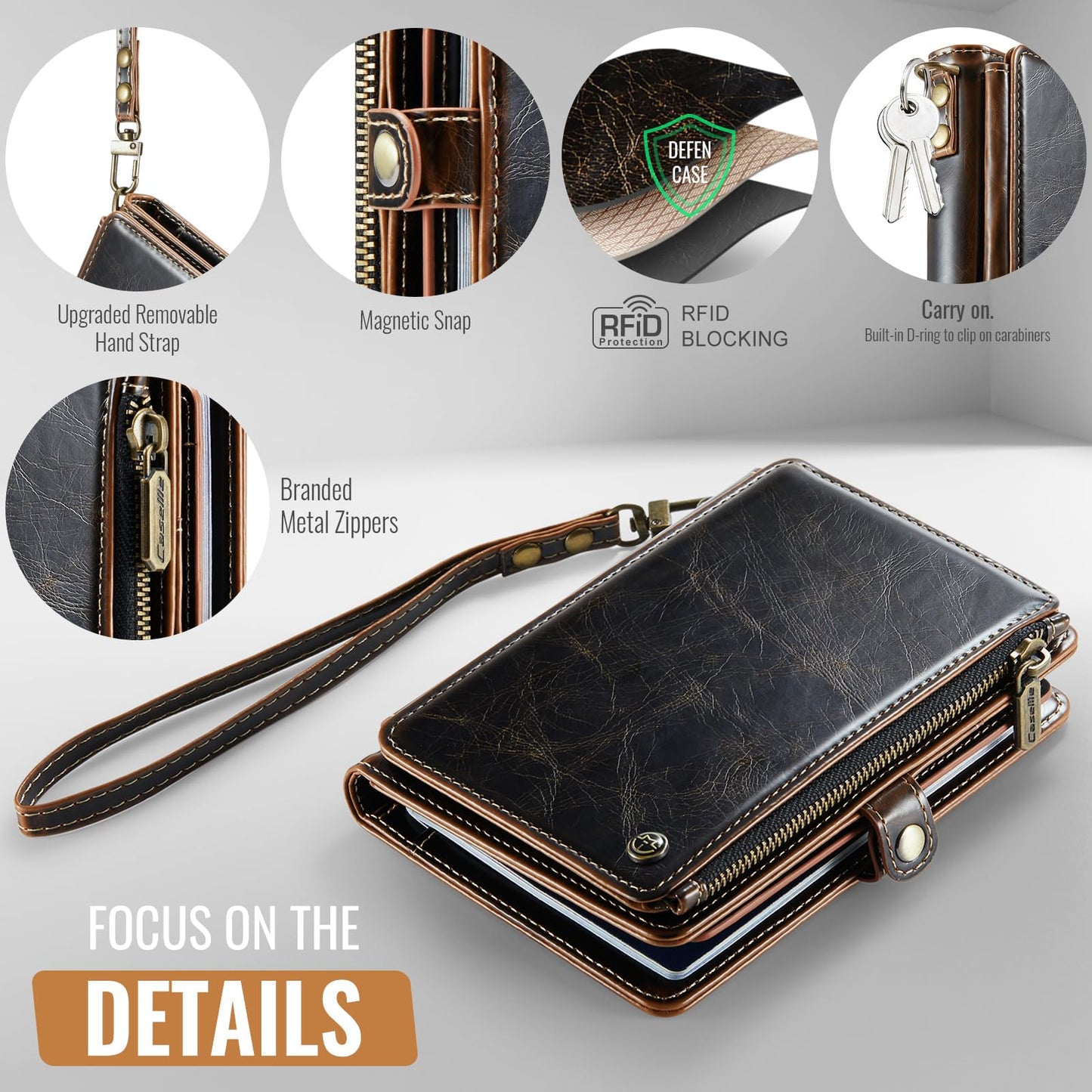 ASAPDOS Passport Holder Wallet Case Wallet for Men Women Coffee