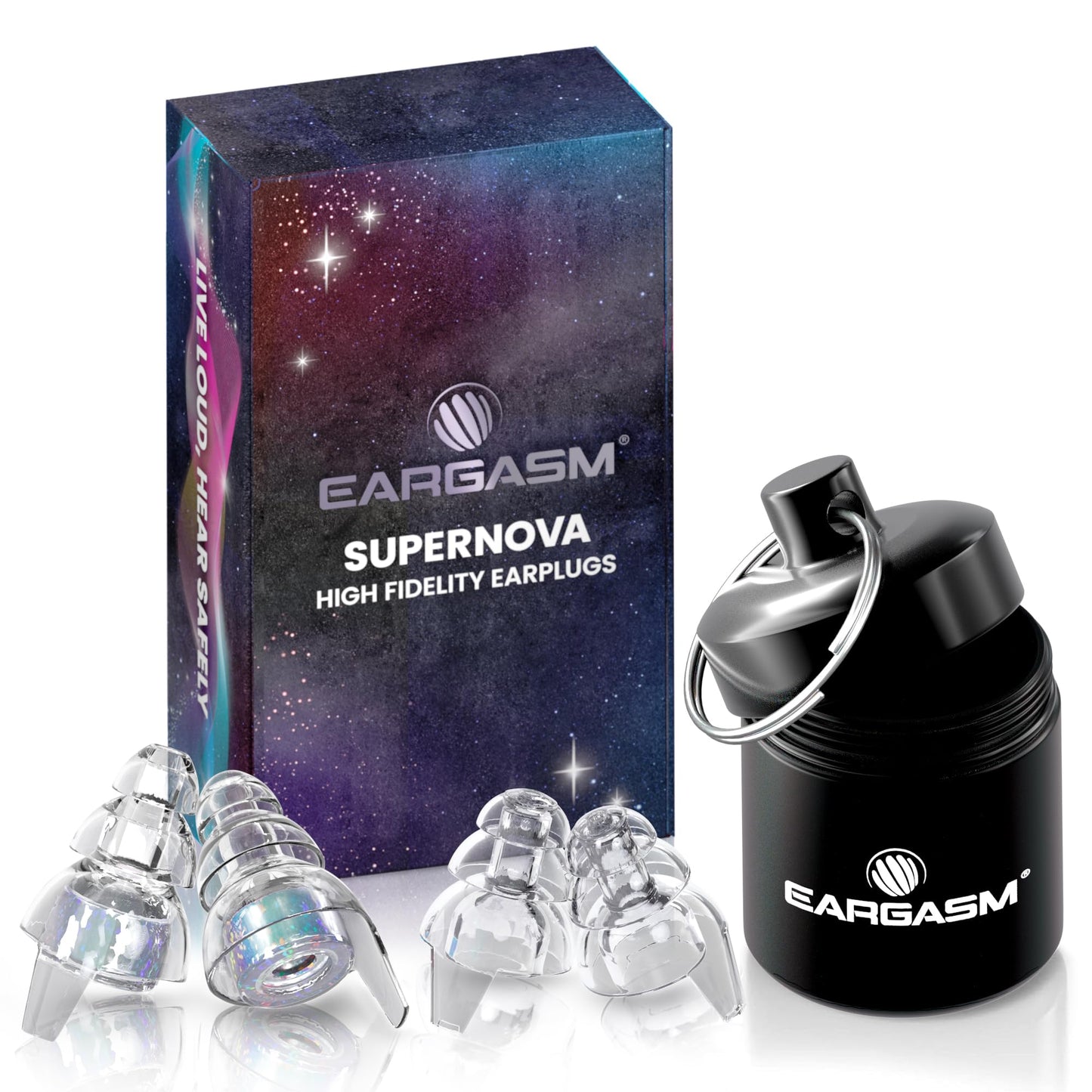 Eargasm Supernova High Fidelity Earplugs - Noise Reducing Ear-Plugs for Hearing Protection in Loud Environments, Concerts, Live Events, Music Festivals, Sporting Events, Motorcycle Riding and More