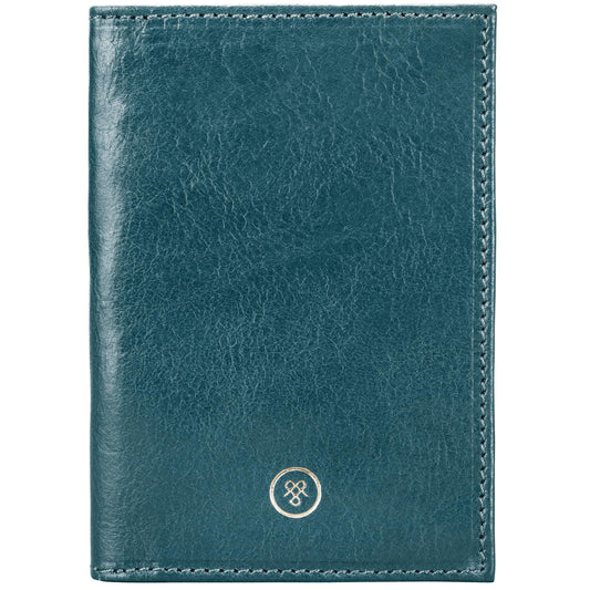 Maxwell Scott - Luxury Leather Passport Holder Cover for Luxury Travel - Made from Full Grain Hides - The Prato Petrol Blue