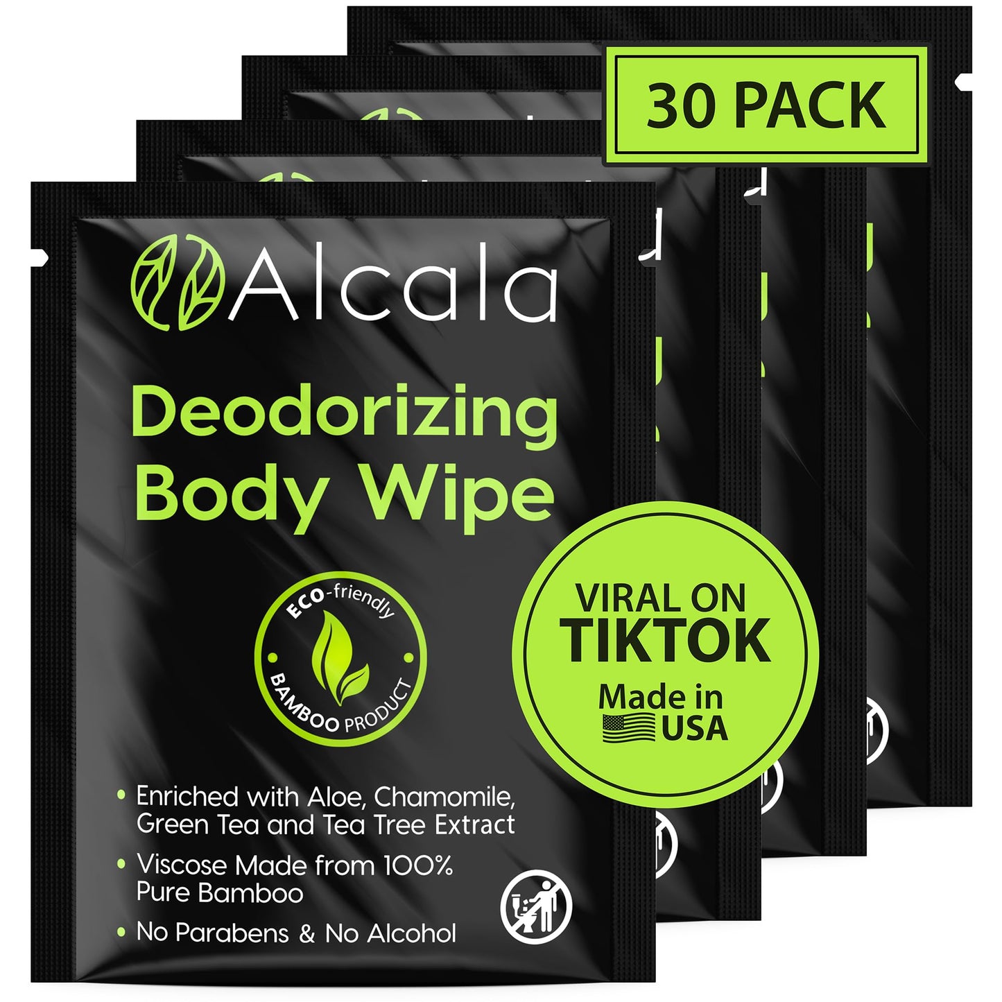 Biodegradable Bamboo Deodorizing Body Wipes