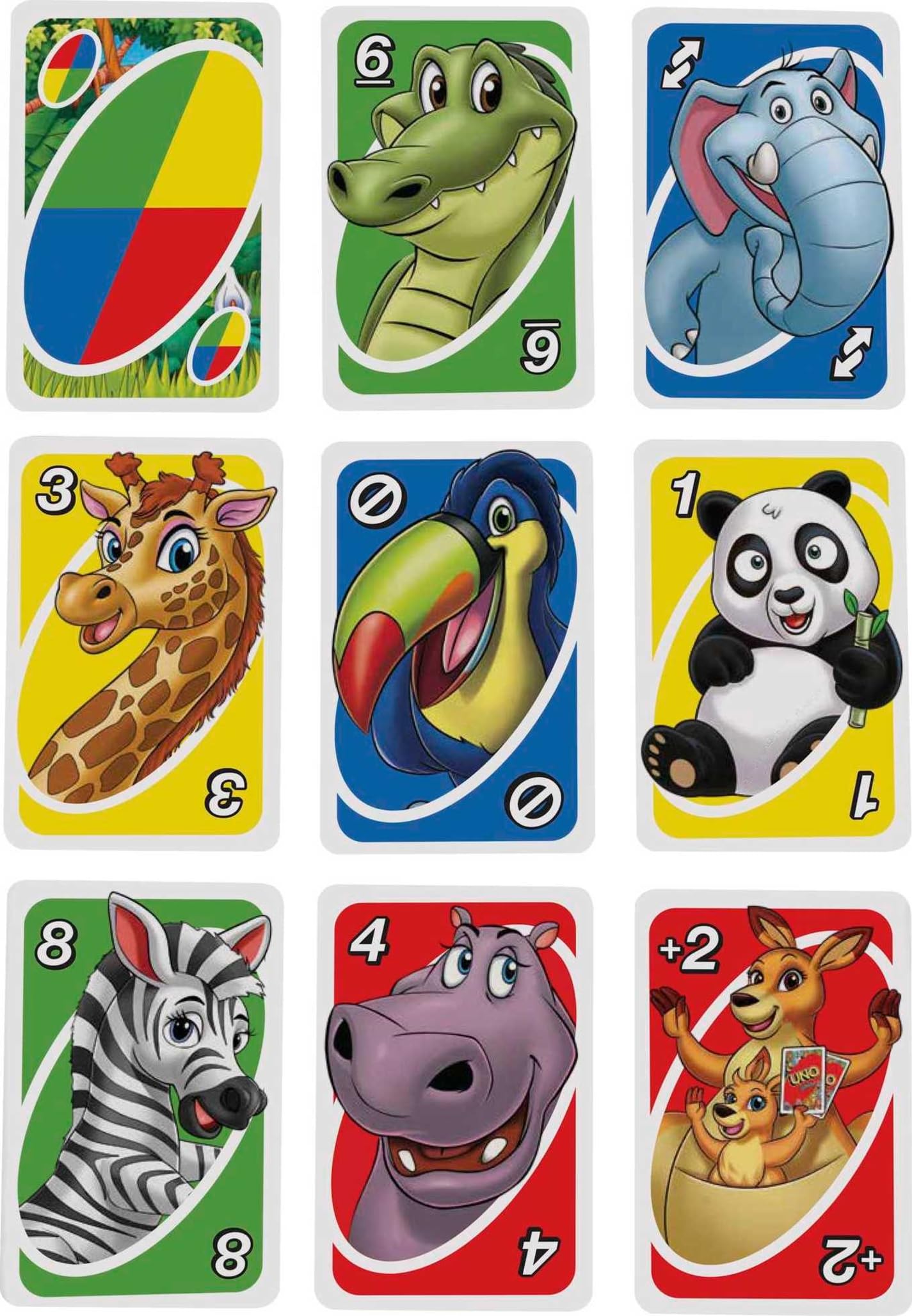 Mattel Games UNO Junior Card Game for Kids with Simple Rules, Levels of Play & Animal Matching for 2 to 4 Players