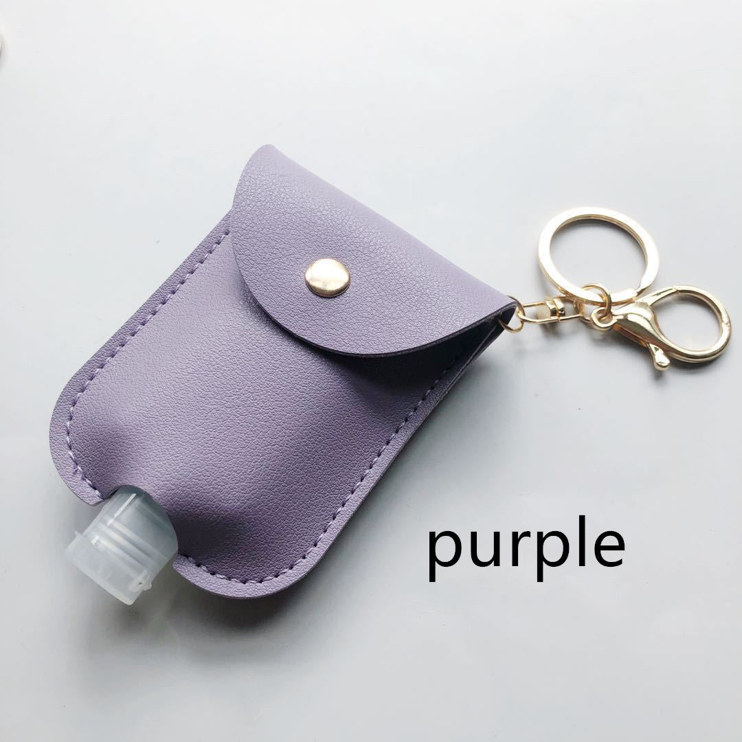 Portable Hand Sanitizer Bottle Holder with Refillable Bottle and Keychain Clip