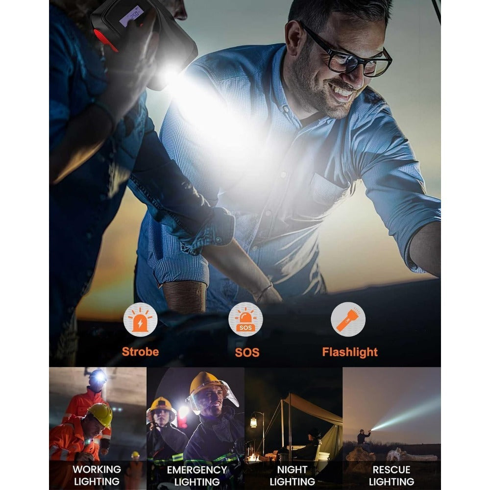 Car Battery Starter With Air Compressor, 3000A 150PSI Portable Car Battery Starter12V Battery Charger Booster Box Car With LCD Display, LED Light, USB QC3.0