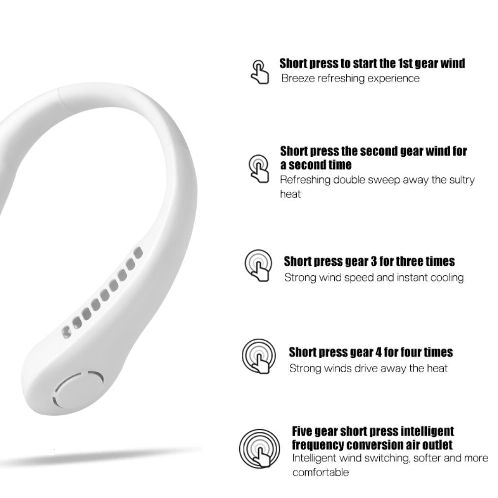 Mini Hanging Handheld Neck Fan Portable Silent Outdoor USB Charging Super Long Life Portable Cooling Lazy Small Fan (Pink)