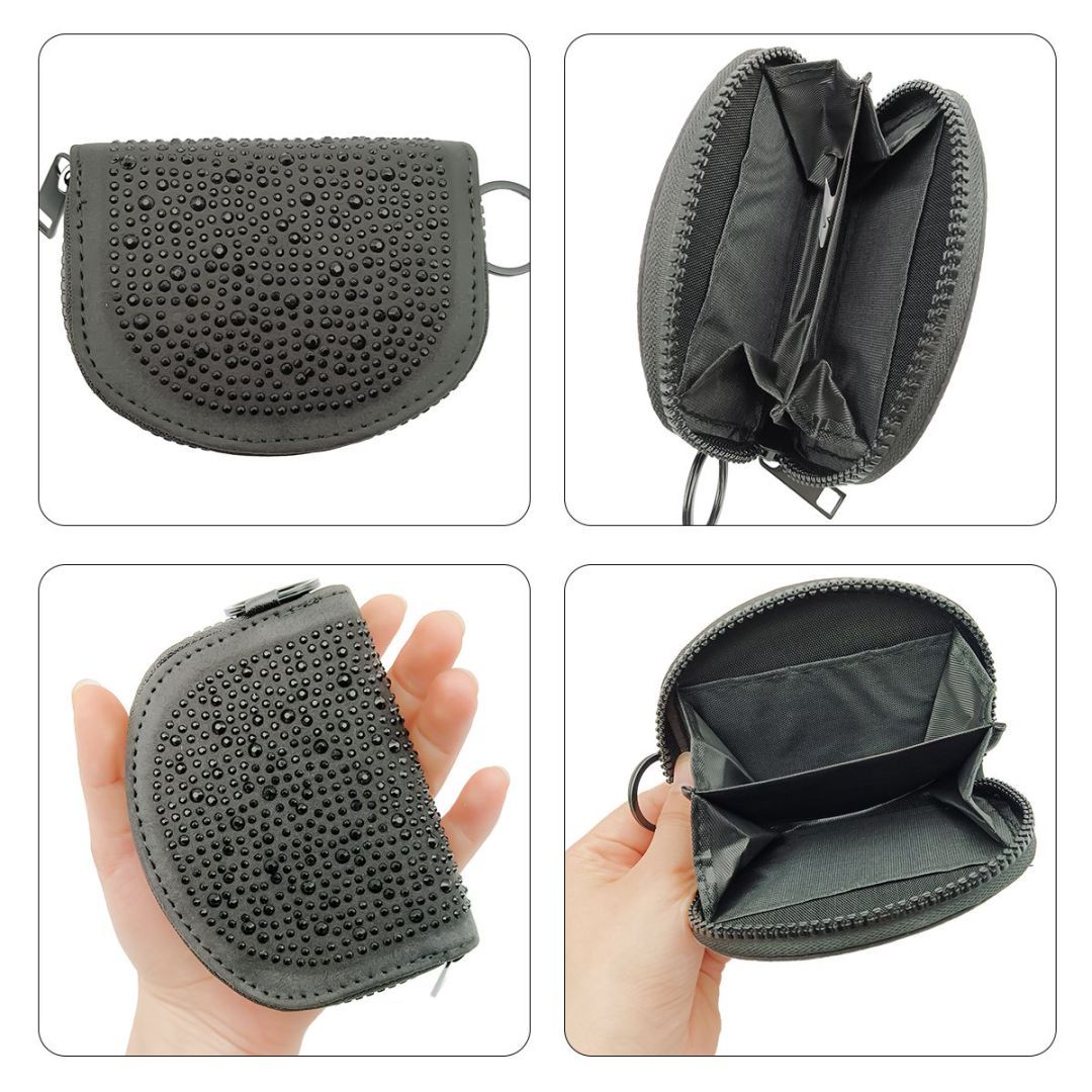 Hot Diamond Pouch Curved Wallet Black