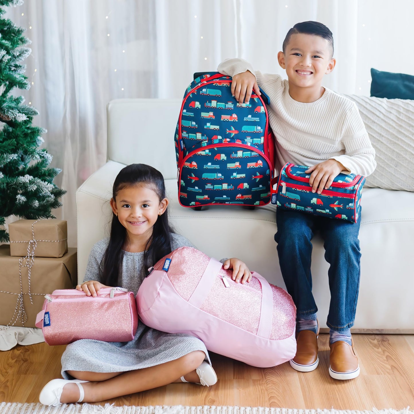 Wildkin Kids Roller Bag for Boys and Girls, Carry on Luggage Size is Perfect for School and Overnight Travel, Measures 16 x 12 x 6 Inches (Heroes)