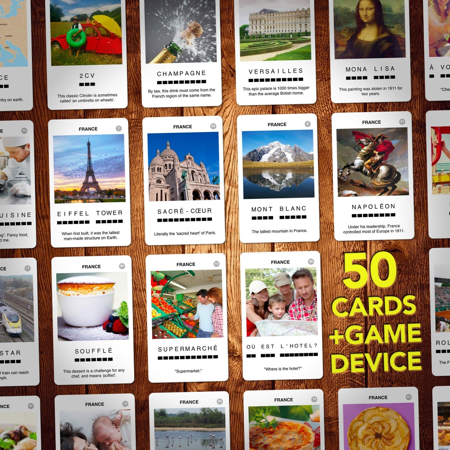 100 PICS France Game | Kids Games | Card Games & Fun Travel Games | Learning Resources | Card Games for Adults and Kids | Family Games | Flash Cards | Kids Travel | Ages 6+