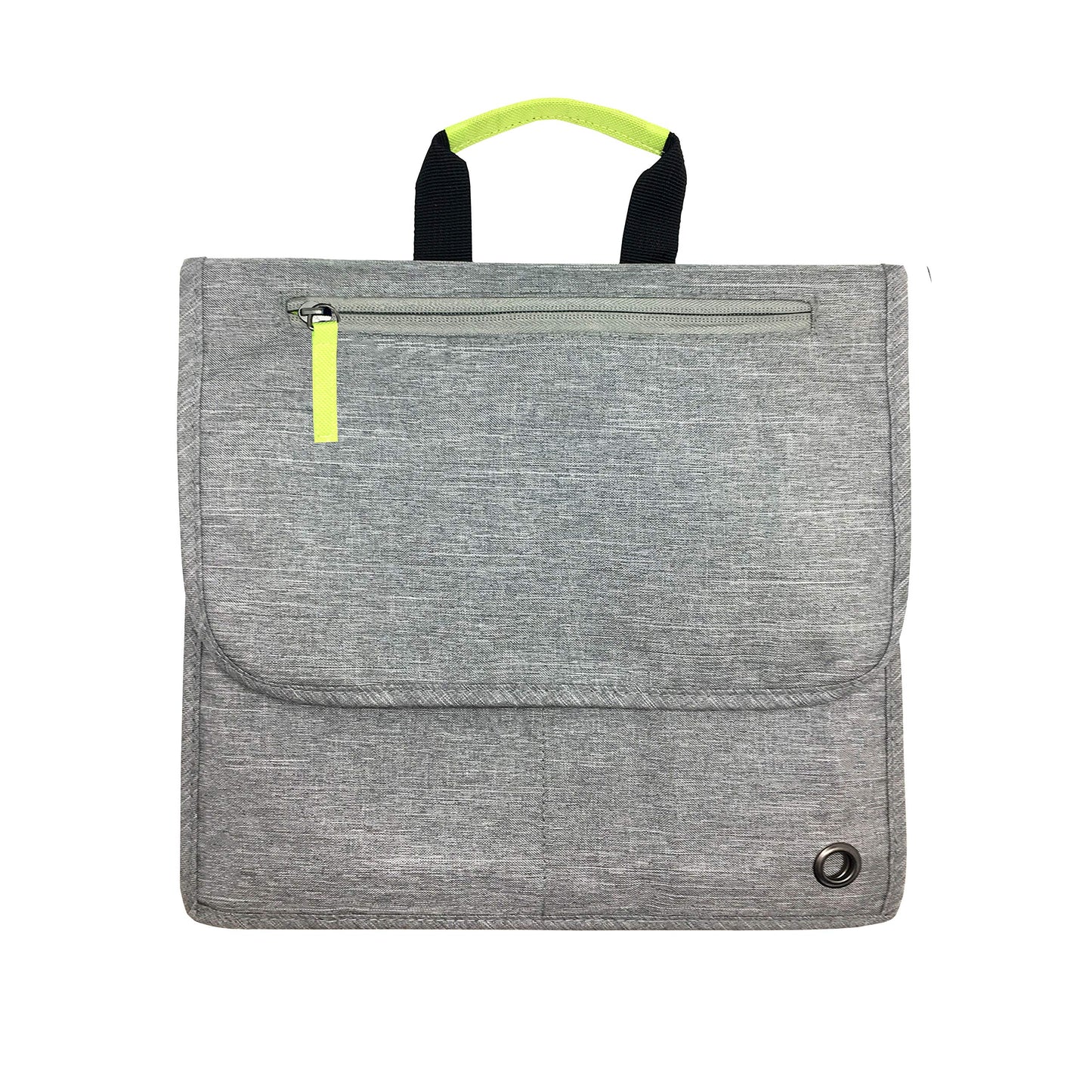 SO~MINE Airplane Pocket Organizer | Tray Table Cover | In Flight Seat Back Organizer Bag | Commuter Essential Travel Bag | Media Pouch For Flying | Travel Gift | Attaches To Luggage | Ash/Lime