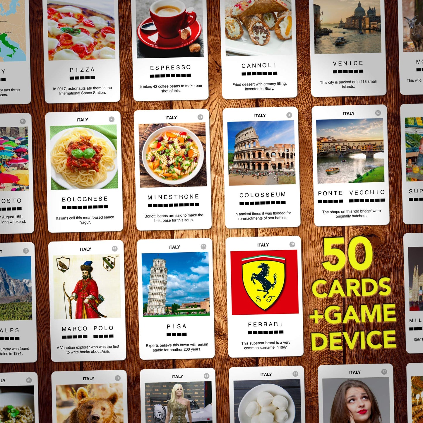 100 PICS Italy Game | Kids Games | Card Games & Fun Travel Games | Learning Resources | Card Games for Adults and Kids | Family Games | Flash Cards | Kids Travel | Ages 6+