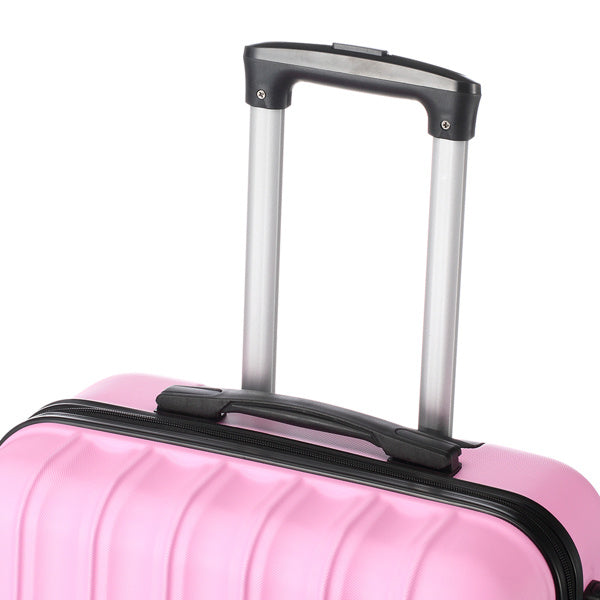 Cute and Durable 3-Piece Luggage Set (Pink)