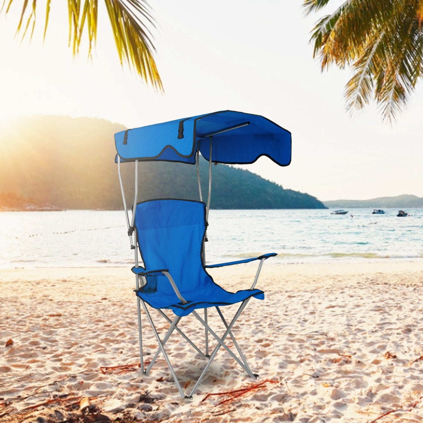 Camping Chair With Sunshade, Foldable Portable Rain Shelter Chair, Supports 330LBS, Banned On Walmart Platform