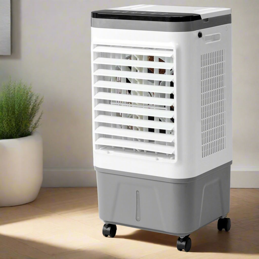 FREE SHIPPING! “Menofan Mobile” 5-Gallon 29” Evaporative Air Cooler and Fan with 3-in-1 Cooling and Humidification with 12-Hour Timer and Remote Control