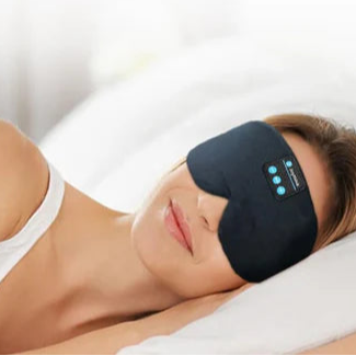 Joythink High-Tech Satin Wraparound Sleep Mask with Built-In Bluetooth Headphones (Black)