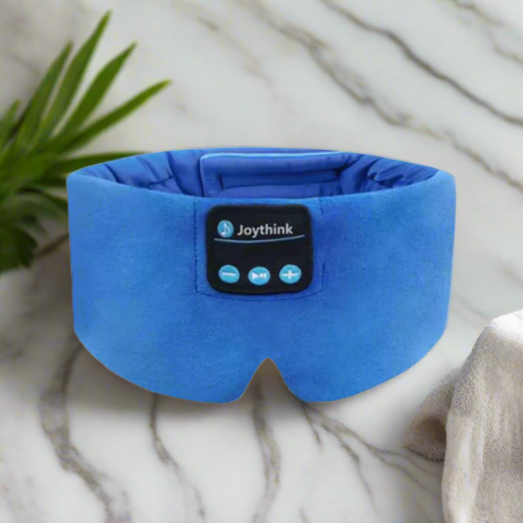 Joythink High-Tech Satin Wraparound Sleep Mask with Built-In Bluetooth Headphones (Blue)